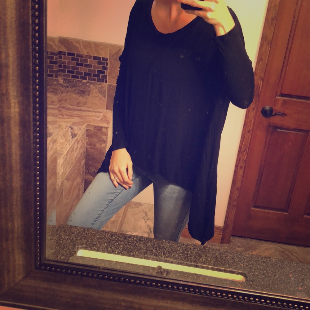 NEW Long Sleeve Black Winged Top